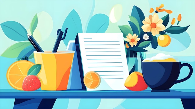 Contact desk with notebook